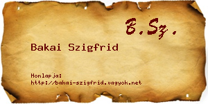 Bakai Szigfrid névjegykártya